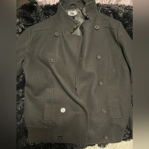 Mens H&m Pea Coat, black, size 44r (large)